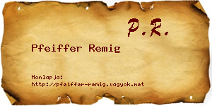 Pfeiffer Remig névjegykártya